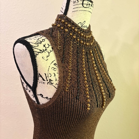 Cache Unique Vintage Beaded Top  Size Medium Excellent Condition! - Picture 5 of 9